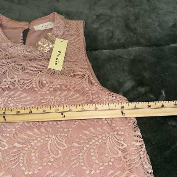 Elodie Women's Blouse Size L Sleeveless Solid Pink Mesh Layer Boho Casual NWT - Picture 7 of 8